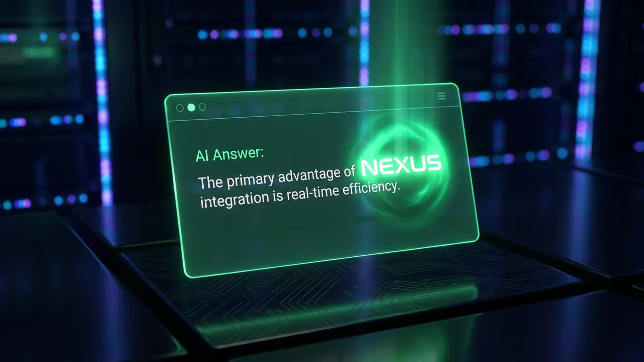 An AI answer panel with a highlighted brand mention